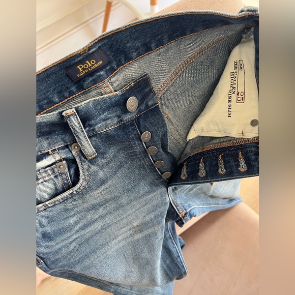 NWT Ralph Lauren Polo Callen High Rise Slim Beaded Jeans - Picture 4 of 5